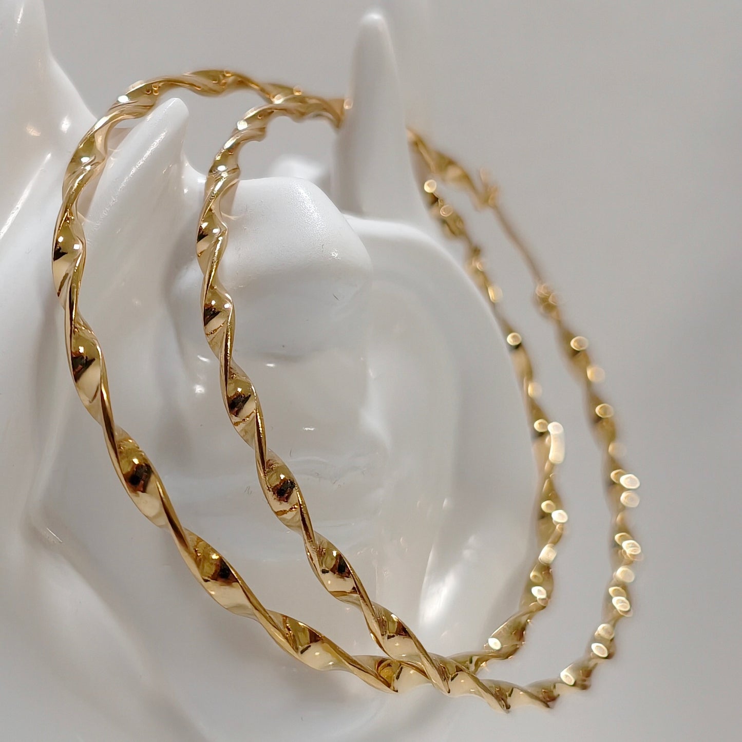 Boucles d'oreilles/ créoles Diamant acier inoxydable