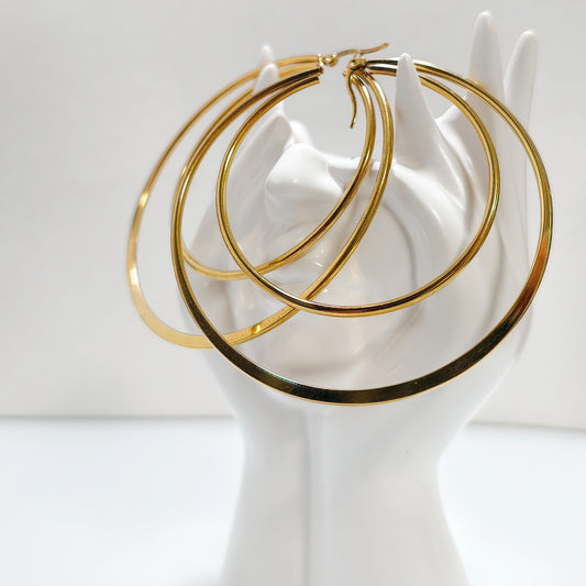 Boucles d'oreille/créoles Cayenne moyen modèle acier inoxydable