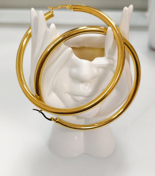 Boucles d'oreilles/créoles Baie Mahaut acier inoxydable