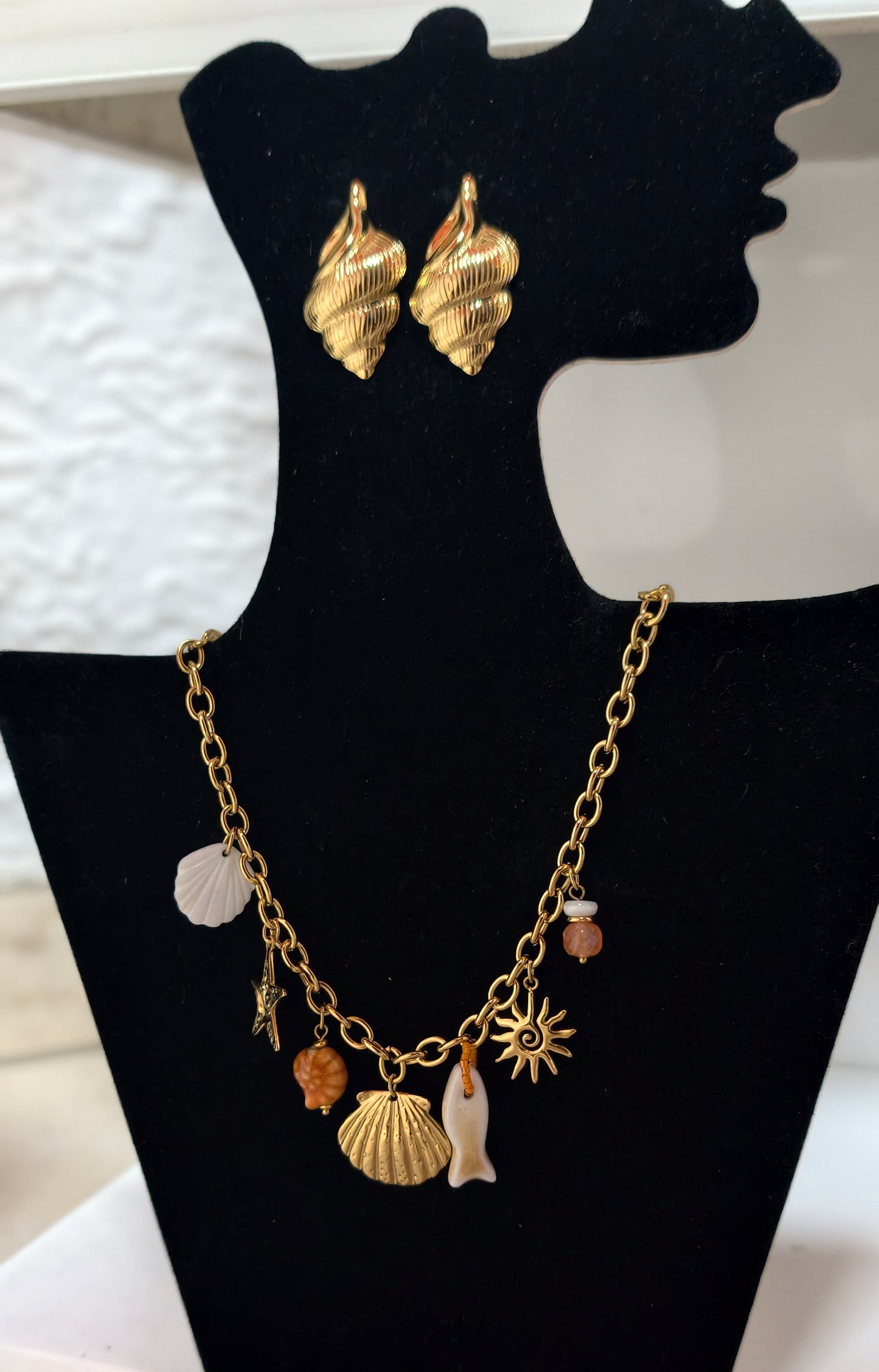 Collier breloques Fortaleza acier inoxydable