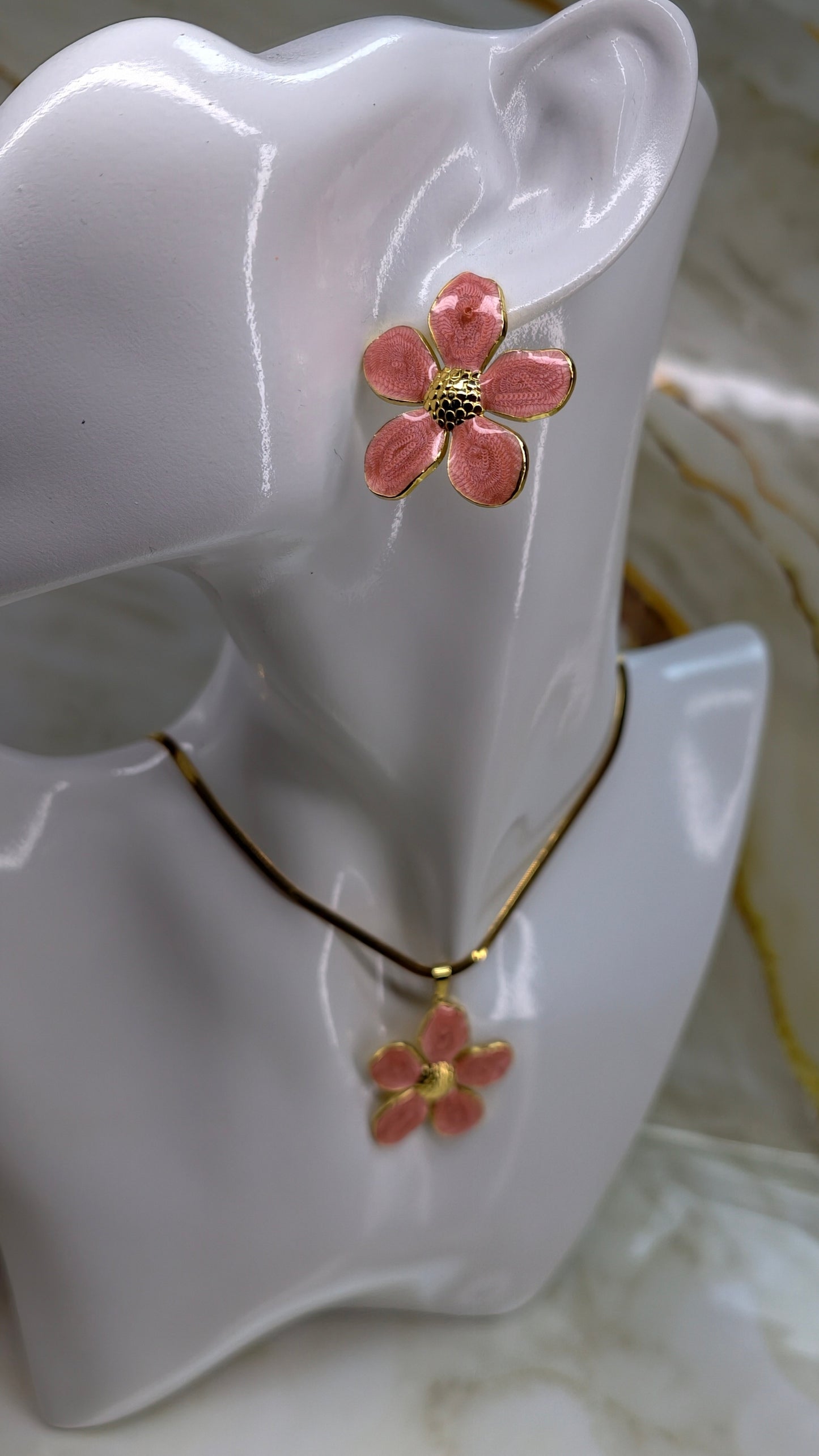Parure Trois ilets rose