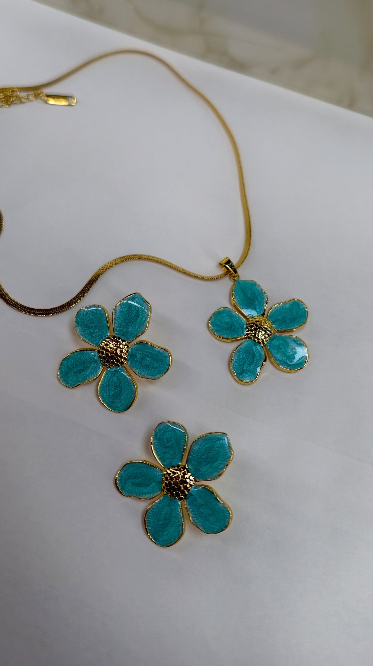 Parure Trois ilets bleu