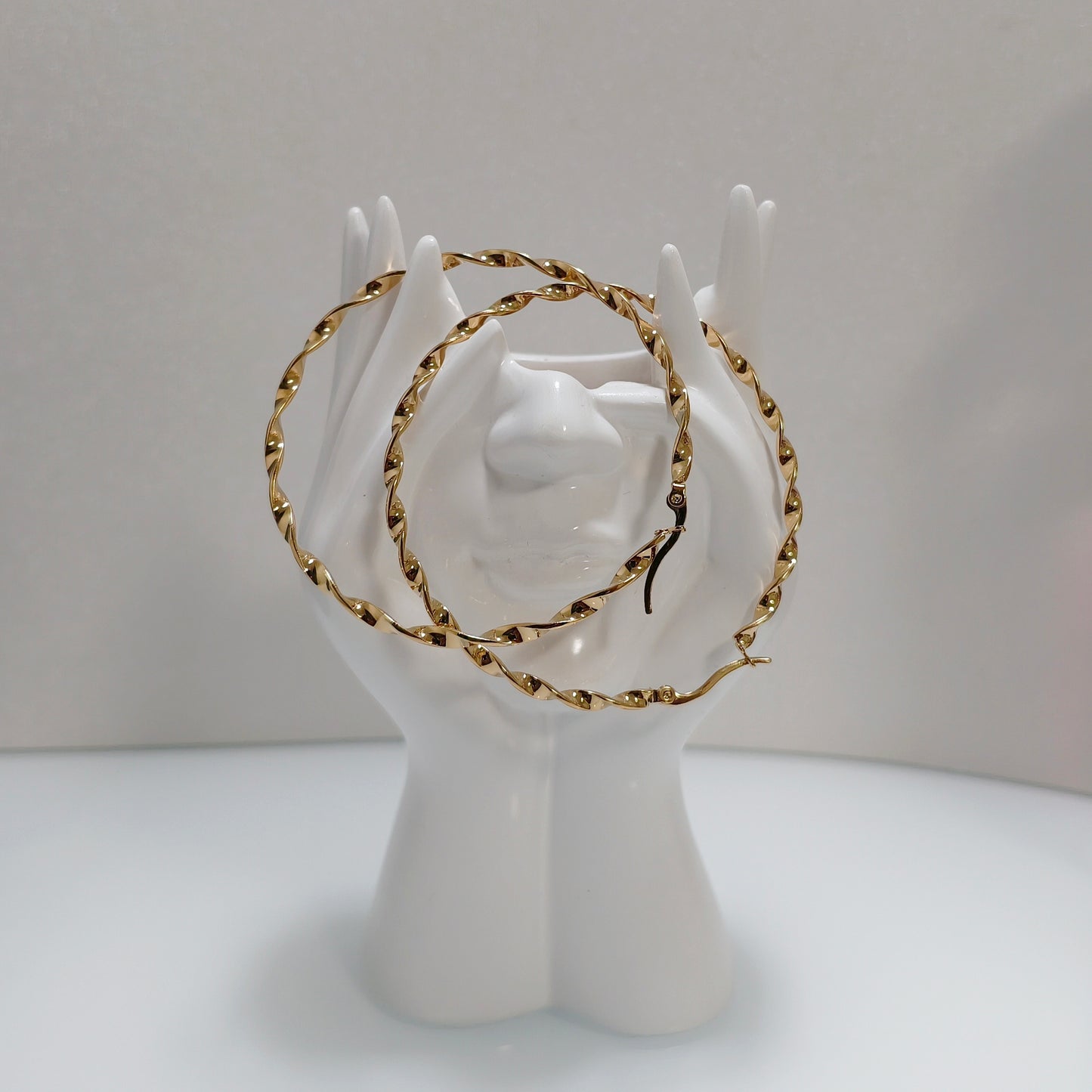 Boucles d'oreilles/ créoles Diamant  acier inoxydable