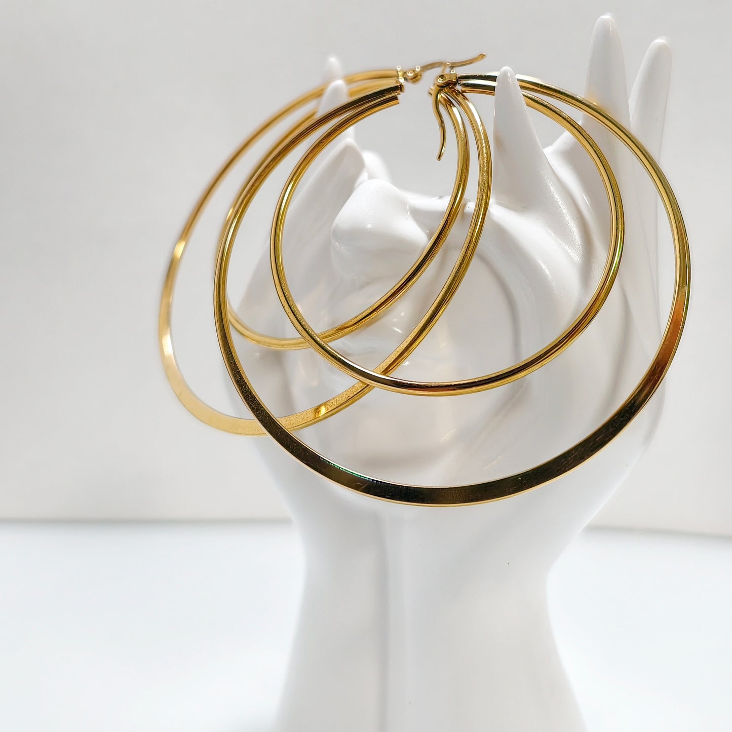 Boucles d'oreille/créoles Cayenne moyen modèle acier inoxydable