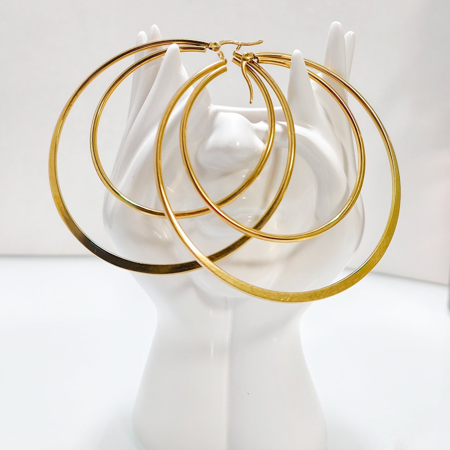 Boucles d'oreille/créoles Cayenne moyen modèle acier inoxydable