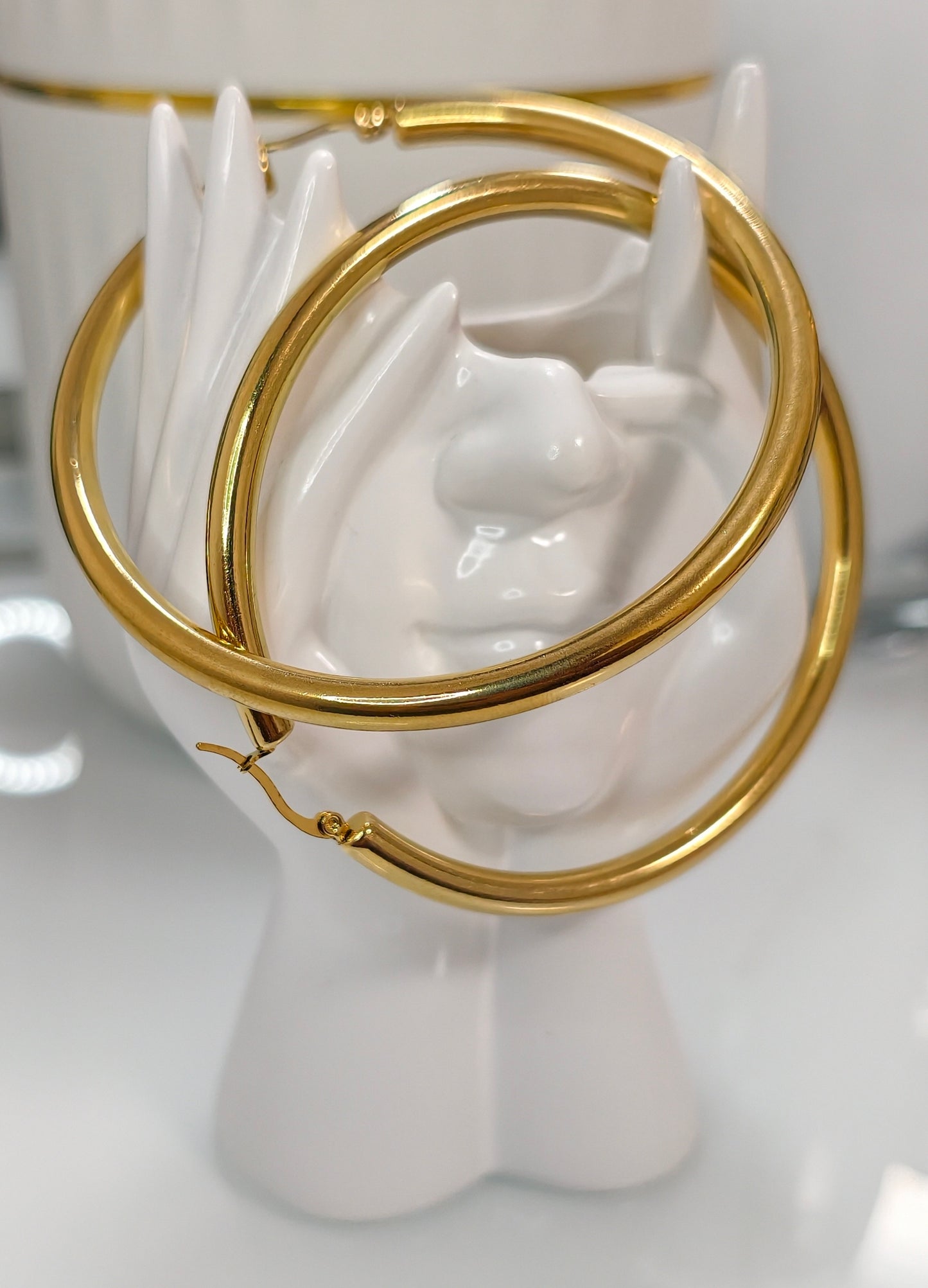 Boucles d'oreilles/créoles Baie Mahaut acier inoxydable