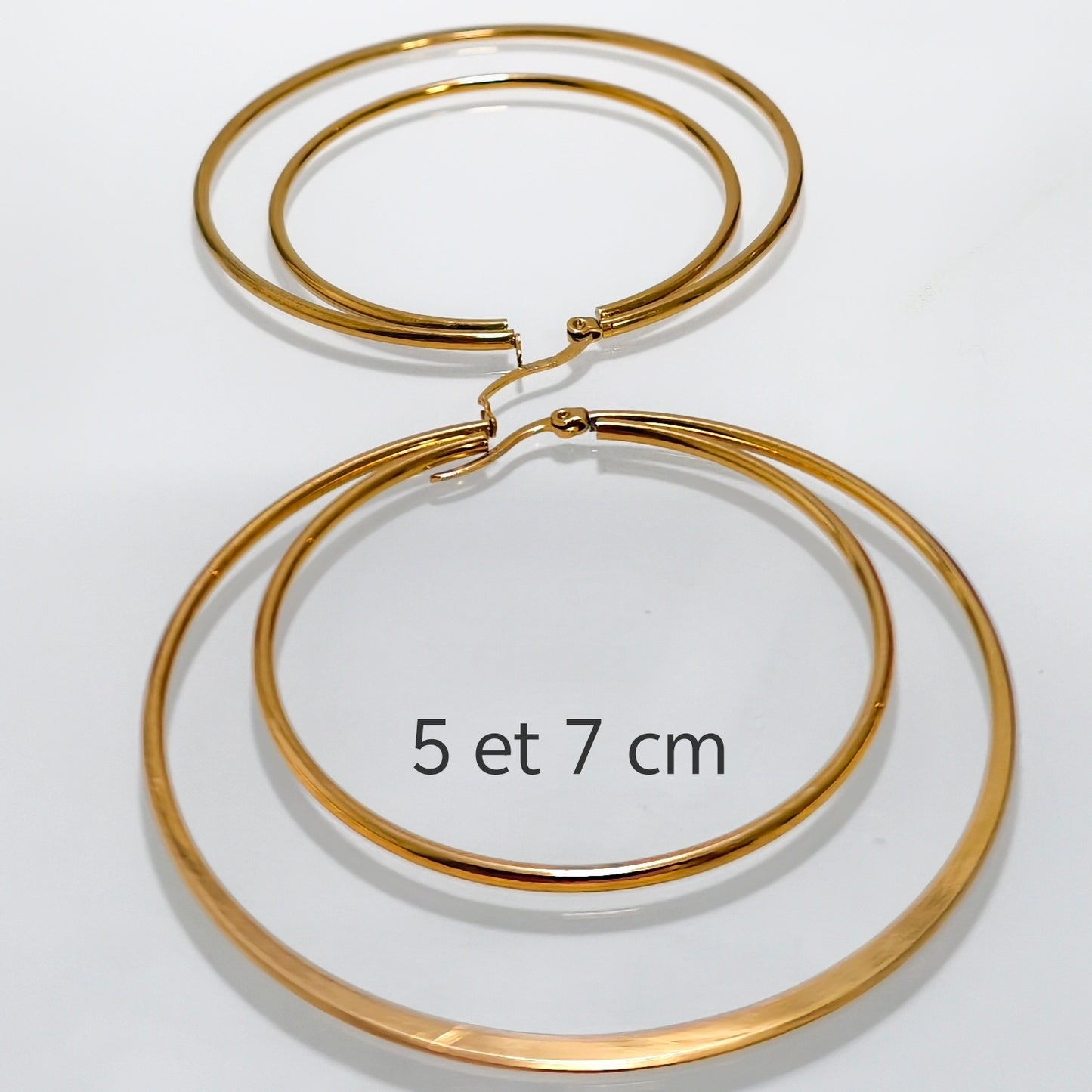 Boucles d'oreille/créoles Cayenne moyen modèle acier inoxydable