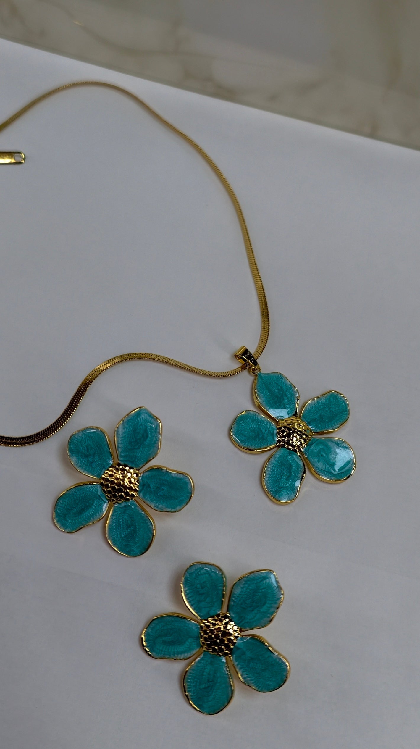 Parure Trois ilets bleu