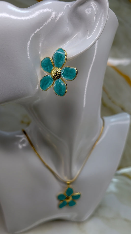 Parure Trois ilets bleu