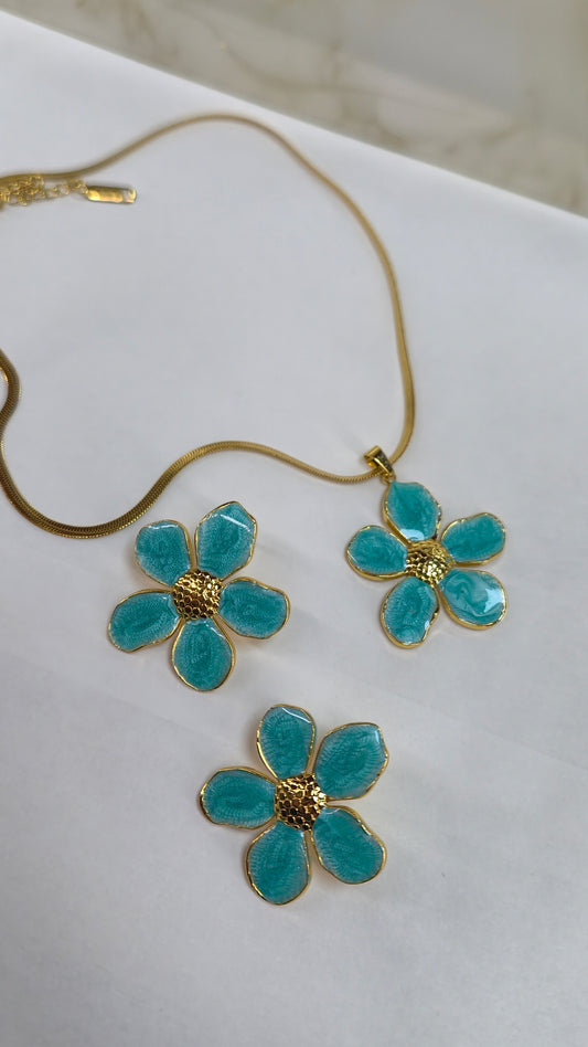 Parure Trois ilets bleu