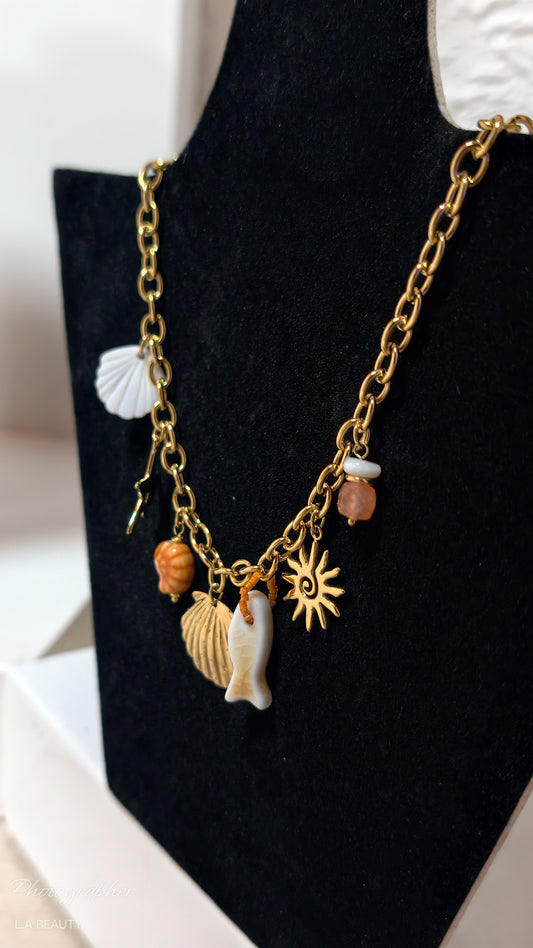 Collier breloques Fortaleza acier inoxydable