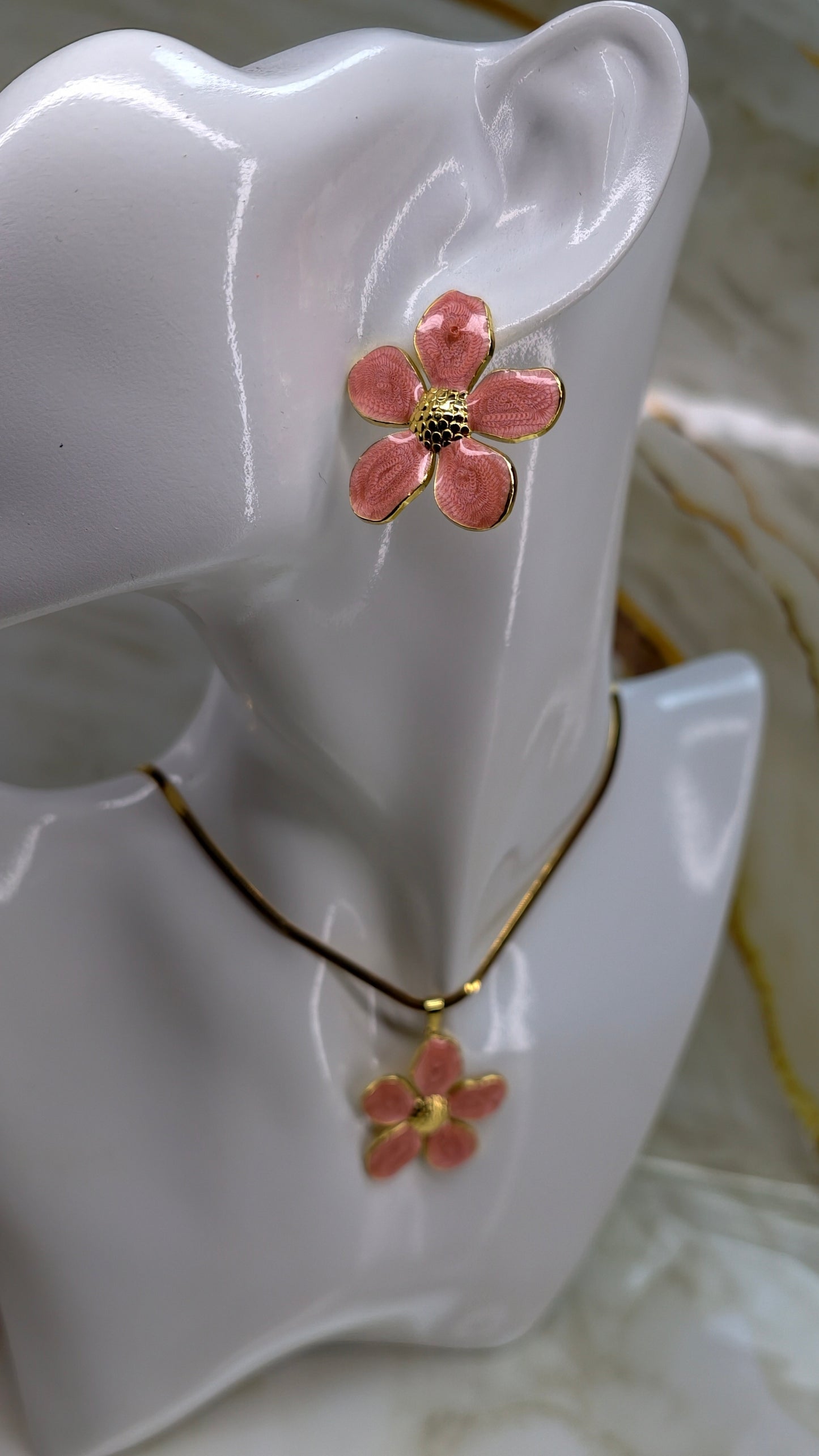 Parure Trois ilets rose